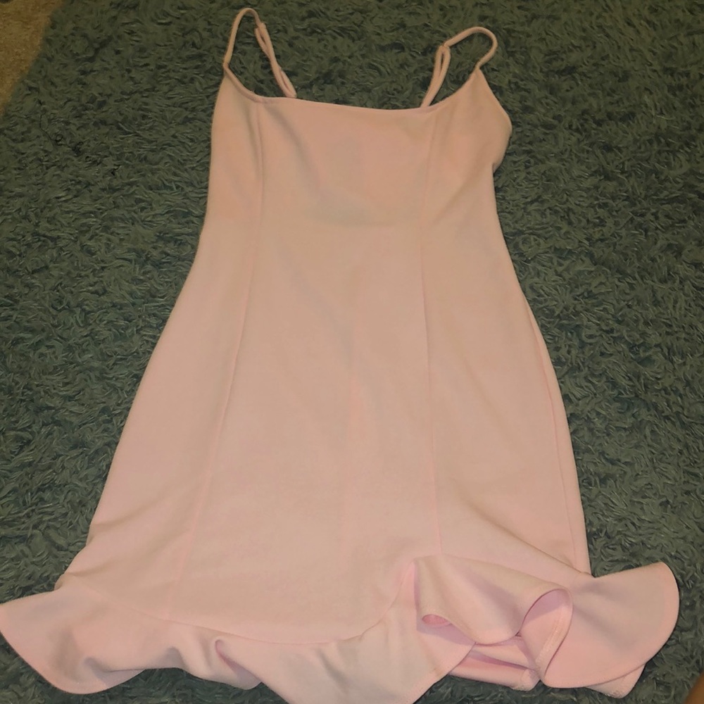 Tight light pink dress